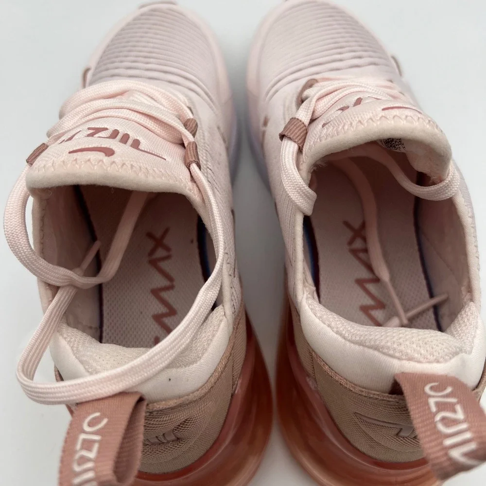Nike Air Max 270 Womens 6 Pink Tan‎ Low Top Mesh Athletic Running Sneakers
